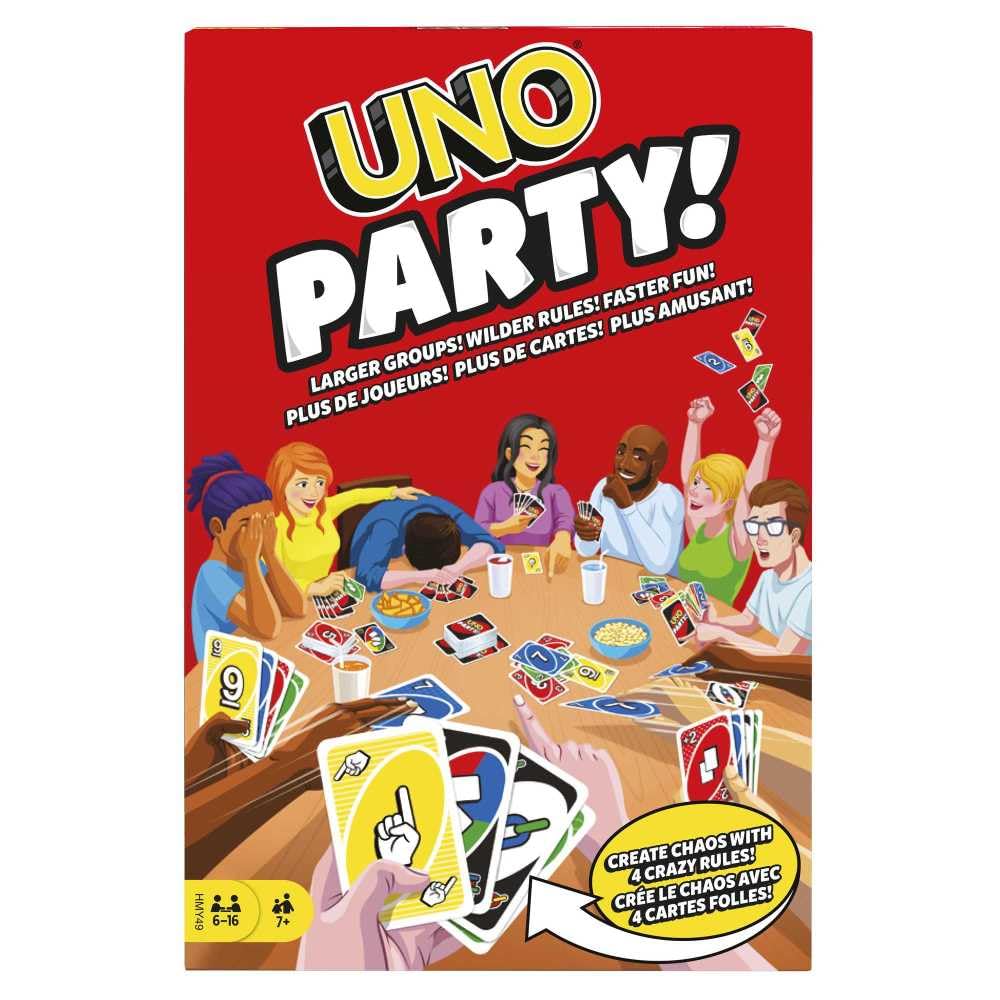 Mattel Games UNO Party Card Game for 6-16 Players, Ages 7 and Up, HMY49