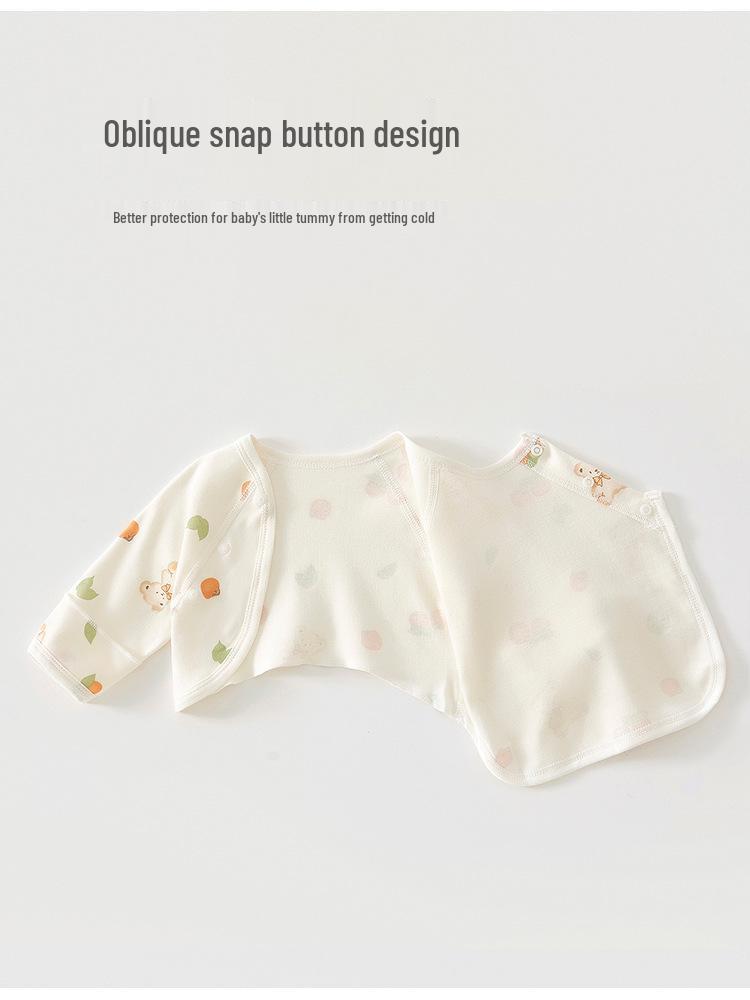 Newborn Pure Cotton Class A Shirt: Anti-Urine, Belly Protection, Size 52, Spring/Autumn