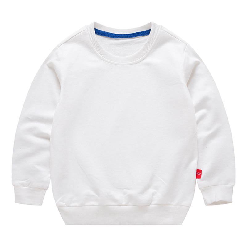 Spring Children's Cotton Sweatshirt Boy and Girl Casual Solid Plain Hoodies Tops 3-10 Years Kids Long Sleeve T-shirt Cltohes