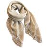 Beige Cotton Shawl with Lace - 100X100 , Natural Elegance