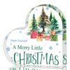 1pc Heart-Shaped Acrylic Christmas Tabletop Ornament with Festive Pine Trees & Gift Design - Multifunctional Holiday Decoration for Home