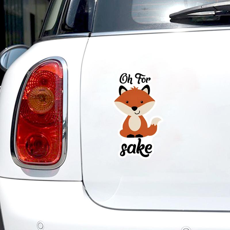 DS67#8.5X15cm Interesting Fox  Car Sticker Cute And Interesting Waterproof Animal Vinyl Sticker