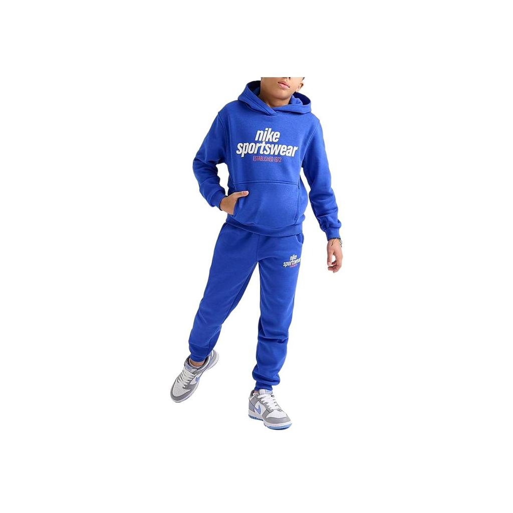 Nike Bluza z kapturem Dri-Fit Multi z literami z długim rękawem dla dzieci niebieska HM6874-480