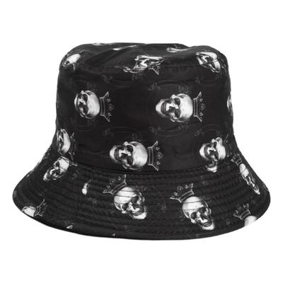 Trendiger Schädel Graffiti Print Eimerhut UV-Schutz Atmungsaktiv Fischerhut Faltbar Leicht Casual Hut Tägliche Streetwear