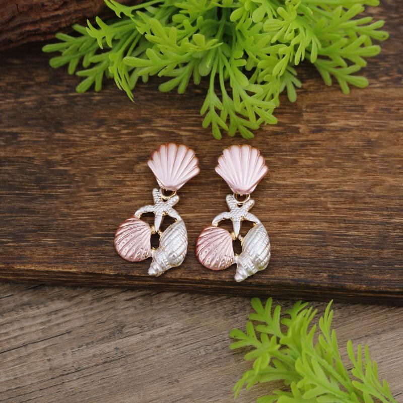 New Enamel Geometric Flower Stud Earrings Women's Fashion Simple Irregular Flower Summer Versatile Earrings