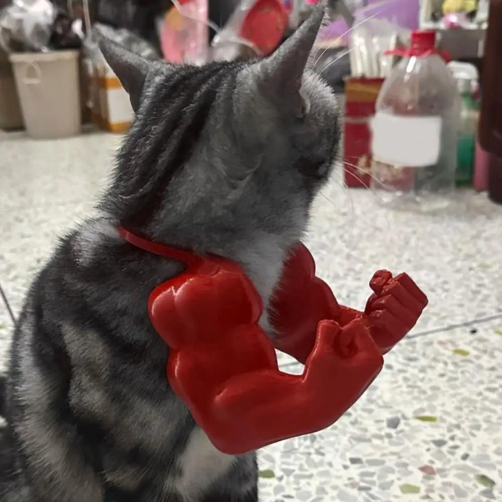 Funny Cat Fist Arm 3D Printed Pet Cosplay Costume Cat Muscle Neck Arm  Birthday Party