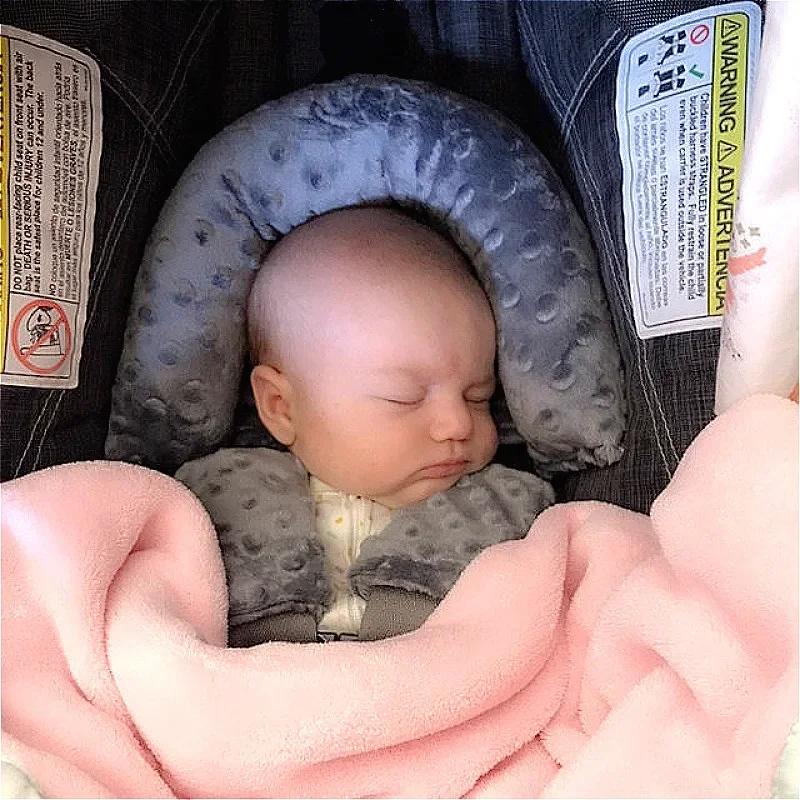 Non-Toxic Baby Car Safety Soft Sleeping Head Support Pillow With Matching Seat Belt Strap Covers Baby Carseat Neck Protection Headrest