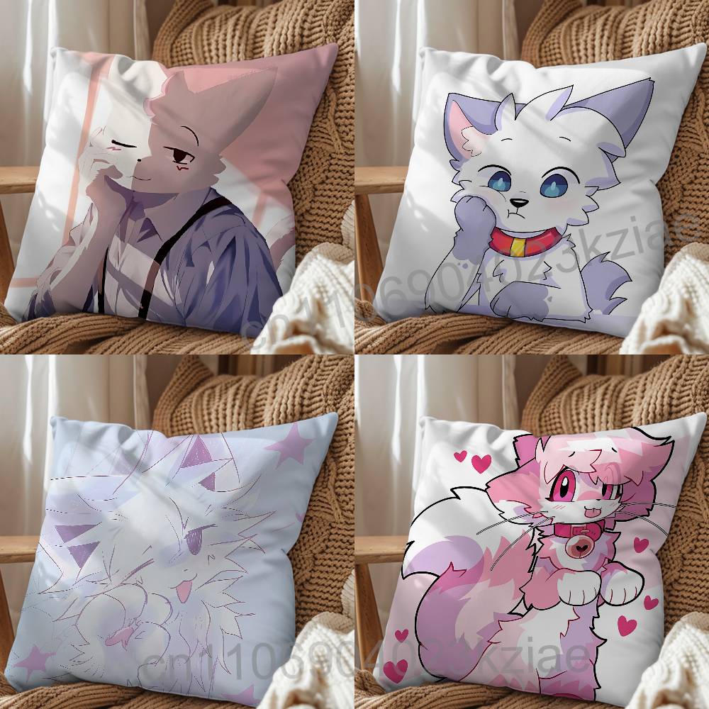 Beautiful Cat Cute Meme Boykisser Pillow Case Sofa Living Room Bedroom Headboard Backrest Cushion Square Cushion Nap Time