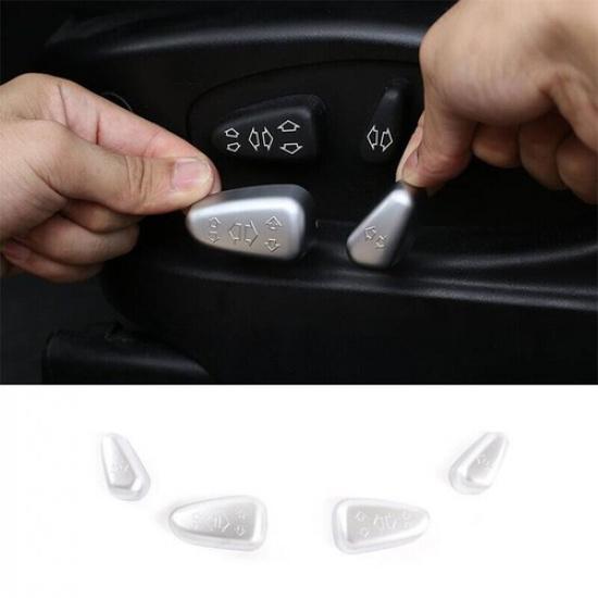 Fit For BMW X3 2006-2010 Matte Silver Electric Seat Adjustment Cover Trim 4PCS