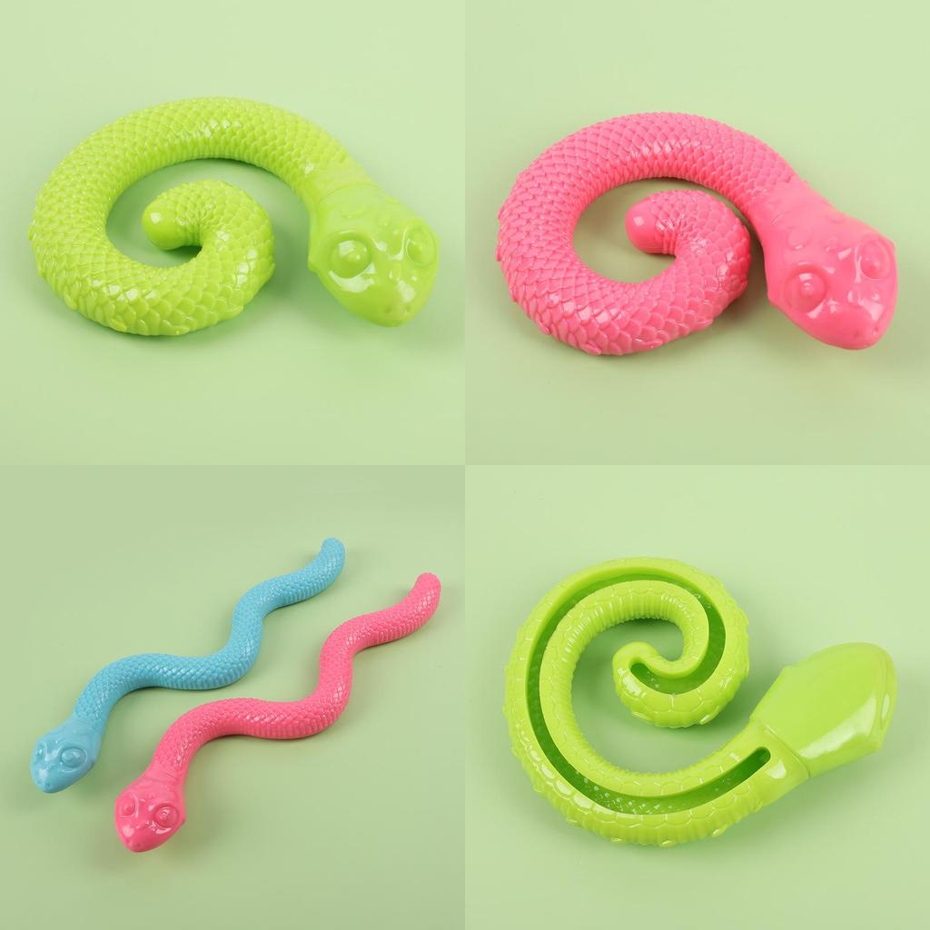 Pet Chew Toy Silicone Snake With Sound For Cats Dogs Training And Enrichment