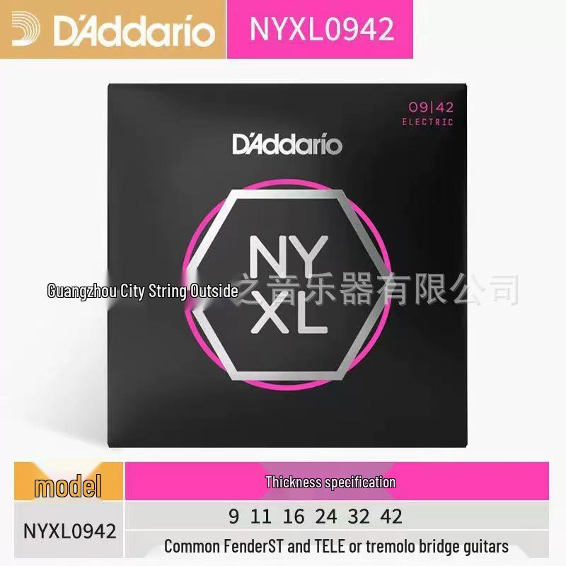 Струны для гитары D Addario: Фолк, Деревянный, Электрический, XS Латунь, XT Фосфорная Бронза, NYXL Электрический.
