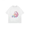 Oversized T Shirt Black Unicorn Rainbow Print For Casual Wear