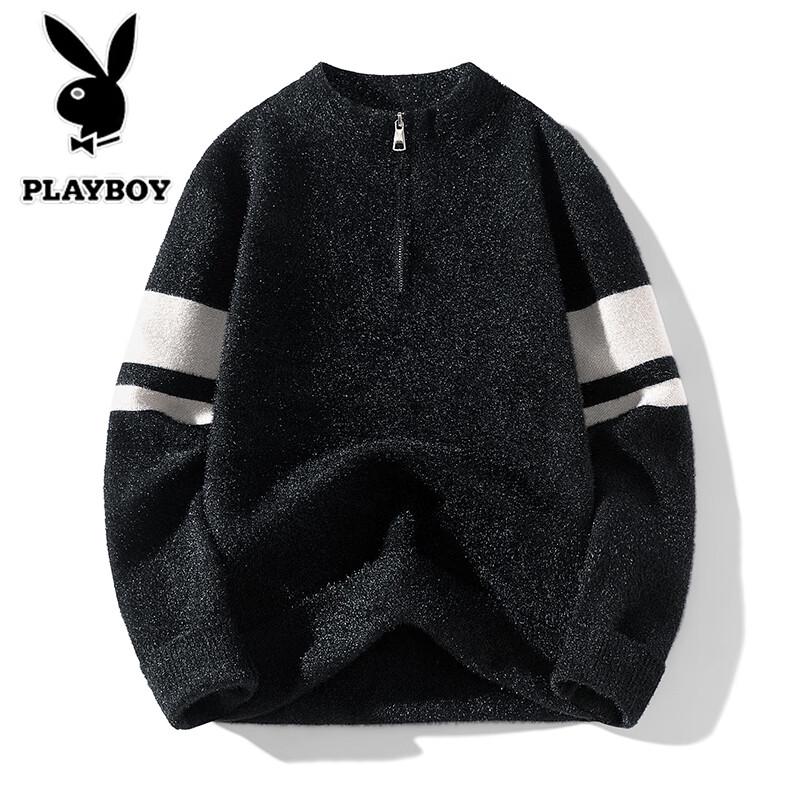 PLAYBOY Men's Round Neck Casual Knit Sweater