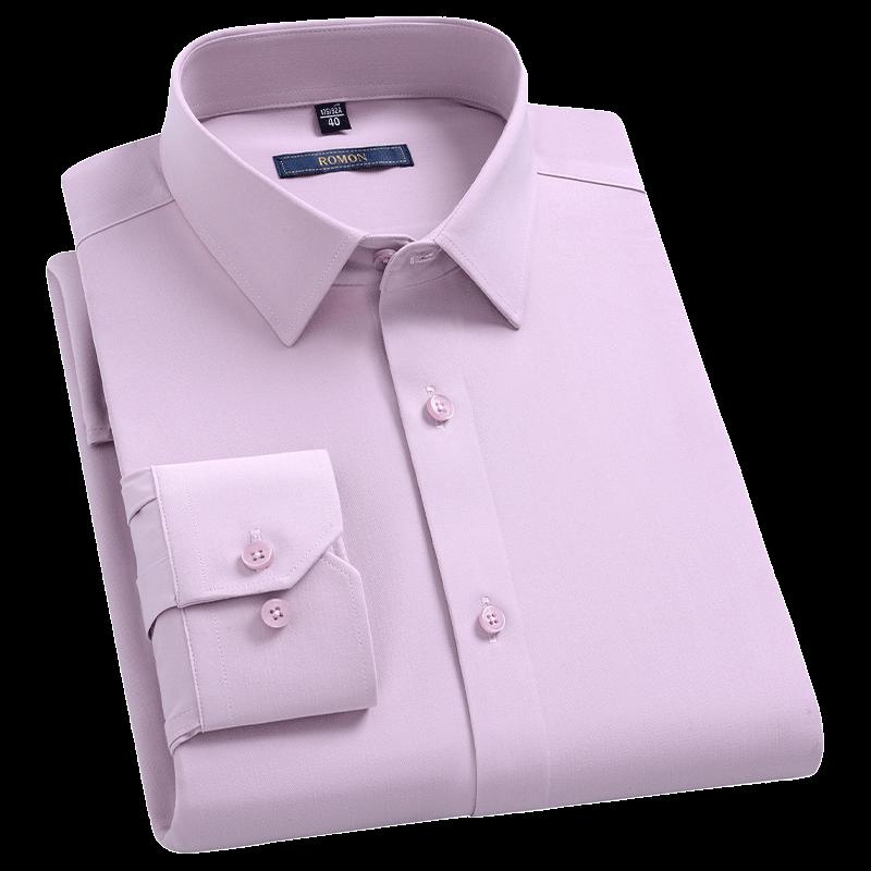 ROMON Men s Modal Silk Blend Long Sleeve Business Shirt 40