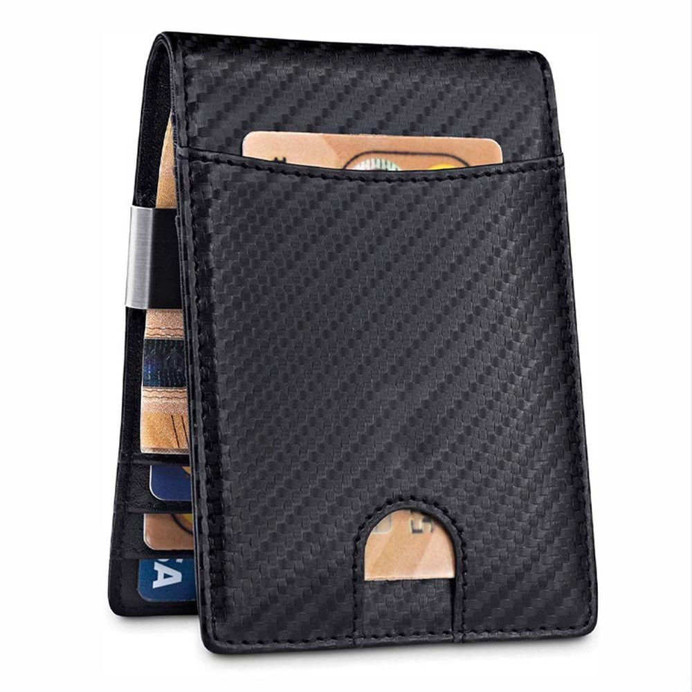 Cartera Delgada Minimalista De Piel Con Clip - Para Hombre, Diseño Fino Y Con Clip Para Billetes