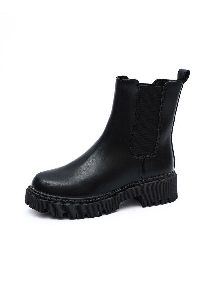 Thick soled boots for women British style thin chimney boots  summer 2025 Chelsea short boots for women