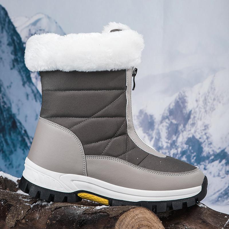 Zimní dámské sněhule Protiskluzové Venkovní Vodotěsné Dámské Udržují Teplo Boty Botas Mujer Zip Dámské Bavlněné Boty Nadměrná Velikost 42