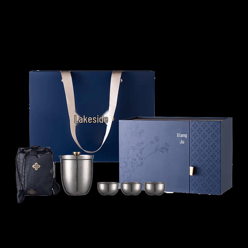 Pure Titanium Tea Set with One Pot and Three Cups