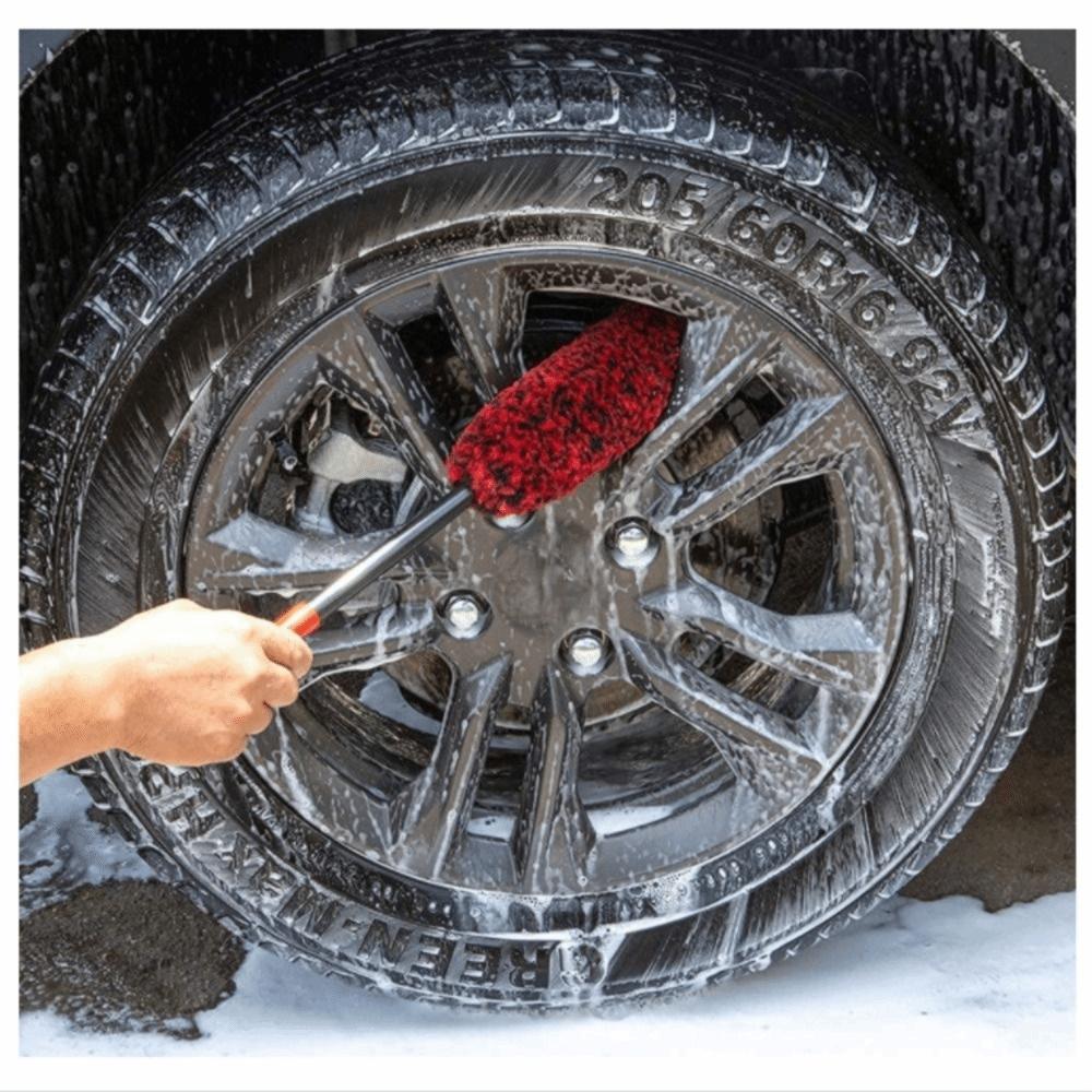 Plush Material Auto Wheel Woolies Brushes Long Handle Car Cleaning Tools  Car Wash