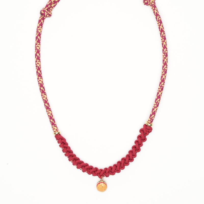 

Personalized Valentine S Day Hamburger Fries Pendant Color Rope Knitted Rope Necklace Electroplating Gold Color Preservation Batch
