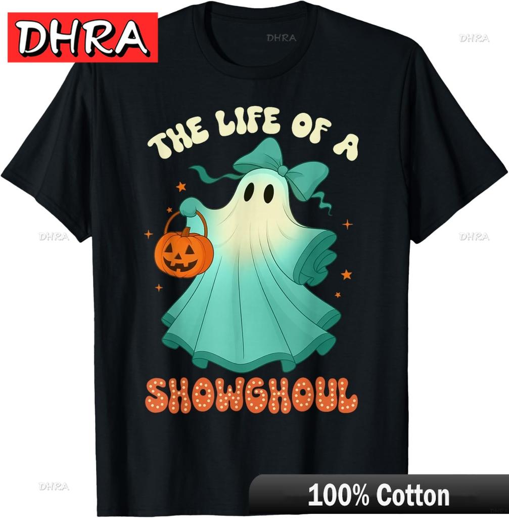 The Life of A Showghoul Retro Spooky Girls TShirt Unisex TShirt Chill Street Fashion Tops Short Sleeve Tee Gothic Hip Hop