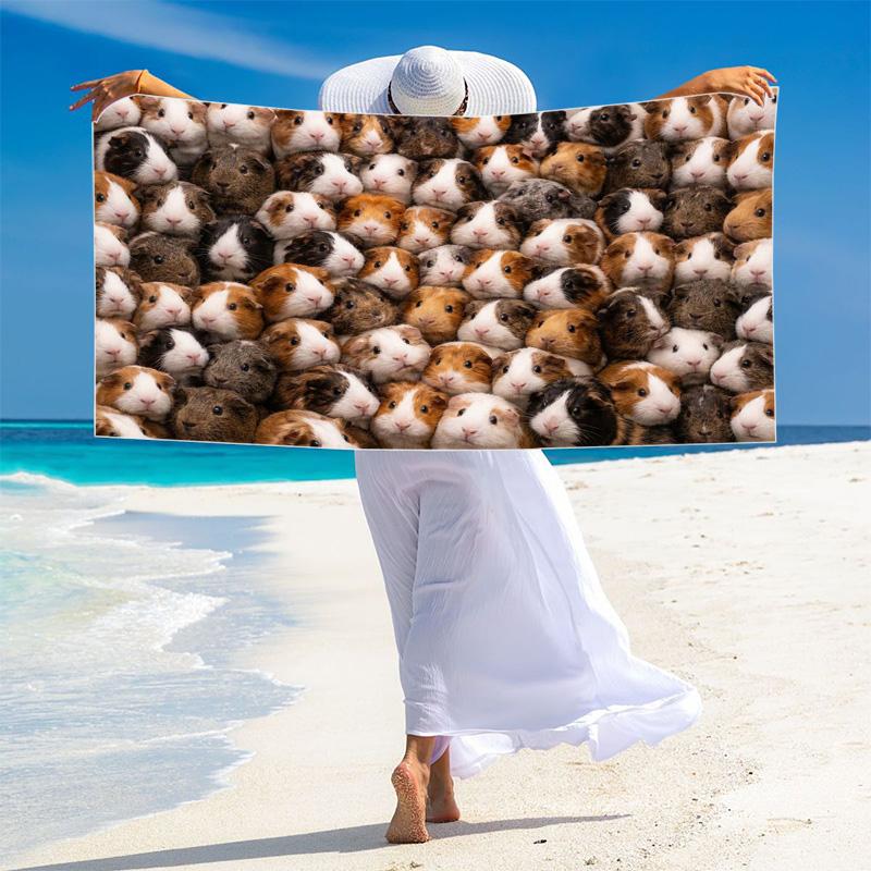 Guinea Pigs Print Beach Towel, Large Soft Quick Dry Towel for Beach Camping Swimming