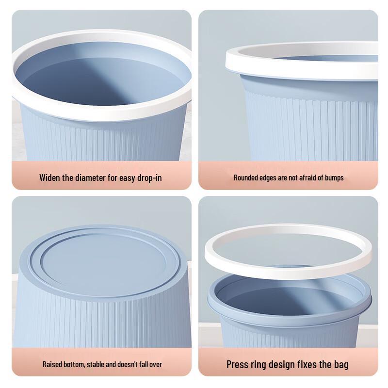 Mini Light Green Lidless Trash Can 5-Pack