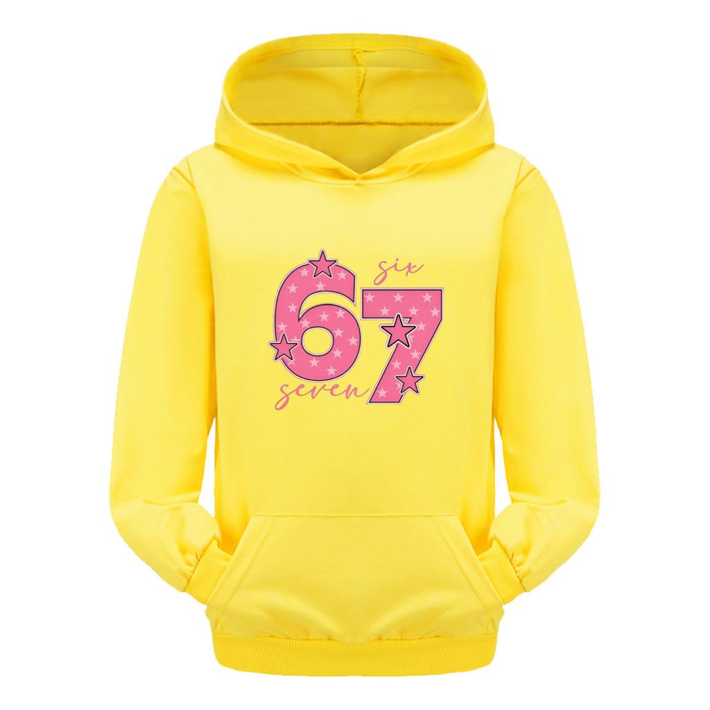 5291 Kids Boys Girls Steal a Brainrot 67 Printed Multi-color Long Sleeves Hoodies