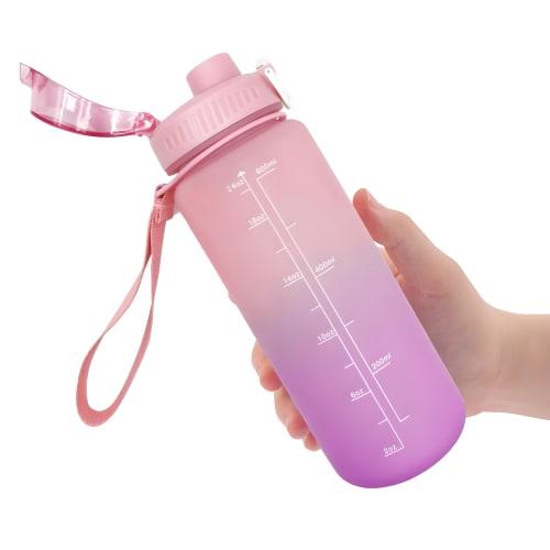 MYEEDA Water Bottle, Direct Drinking, Sports, Running, Plastic Water Bottle with Measuring Tape, Stylish, Easy to Clean, BPA-Free, High-Temperature an
