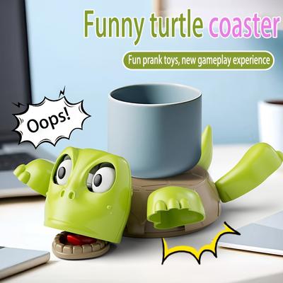1 pièce sous-verre tortue jouet de bureau, drôle « Oups !""" Blagues & Jeu Interactif pour Décoration de Bureau à Domicile, Gadgets Cool Cadeaux pour Adultes Enfants"""