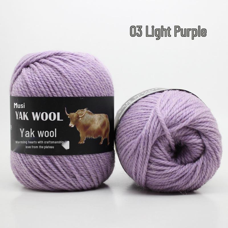 Hand-Knitted Medium-Thick Yak Wool Yarn for Scarves, Hats, Coats, Vests, and Sweaters