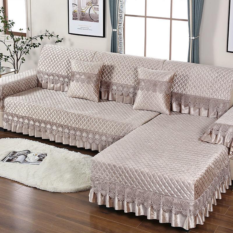 

Чехол на диван для гостиной, большой кружевной стиль, нескользящий плюшевый чехол для стула, дивана, 4 сезона, диван, полотенце, подушка, чехол, накладка 90*60
