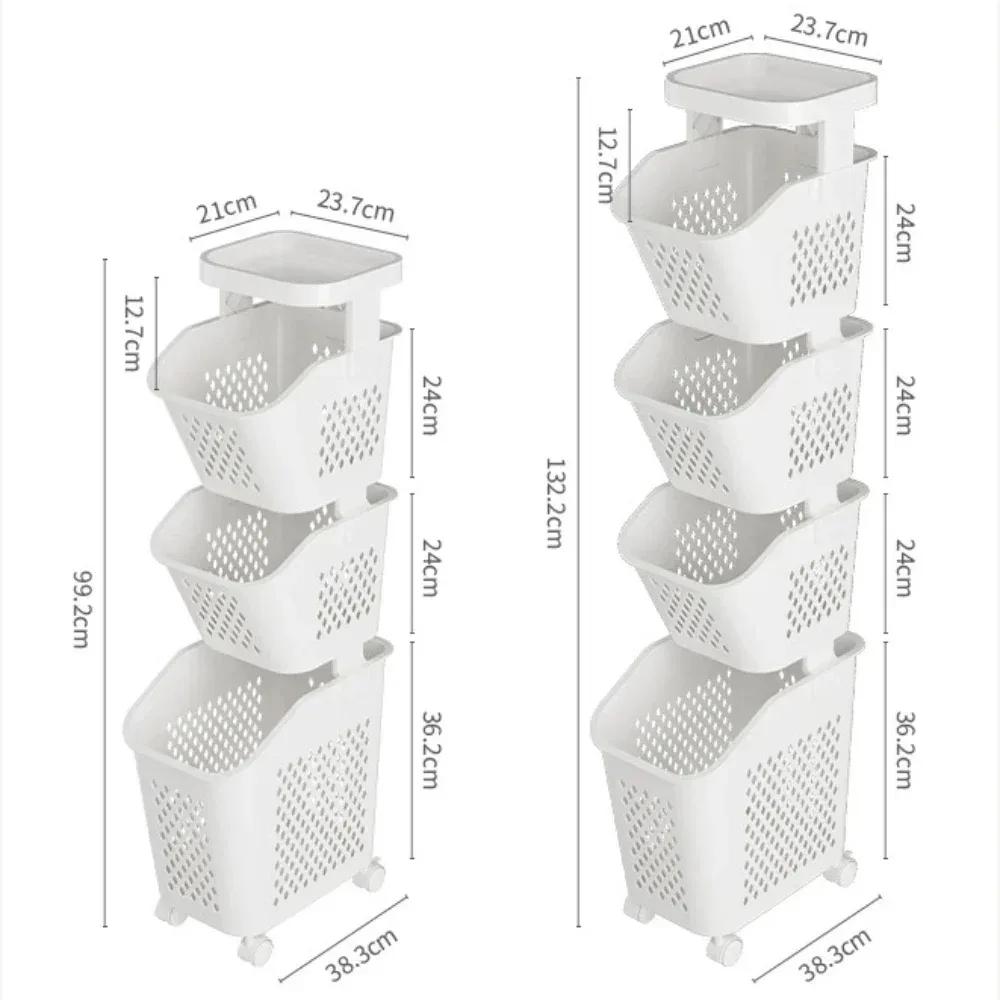 Dirty Clothes Basket Bathroom Laundry Shelf Rolling Baskets with Wheels Toy Trolley Storage Rack Clothing Cart Organizer Shelves