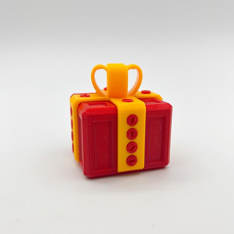 3D printed surprise Christmas box with Christmas atmosphere decorations and ornaments that can be freely twisted and decompresse