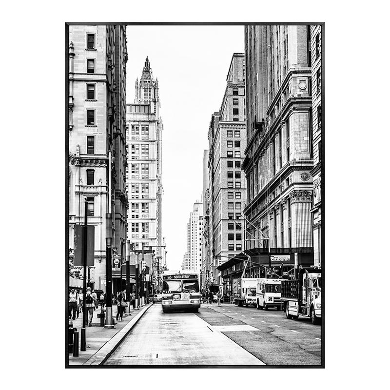 Modern New York Londen Parijs Sydney Stadsgezicht Landschap Poster Zwart-wit Canvas Schilderij Muurkunst Foto's Woondecoratie