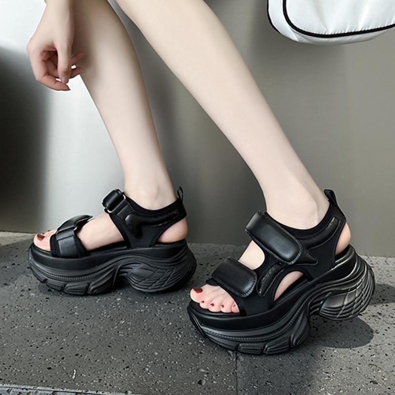 Women Platform Sandals Beach Chunky Sandals Summer Wedge Platform Sandals Casual Peep Toe Soft Female Roman Beach Shoes 35-39