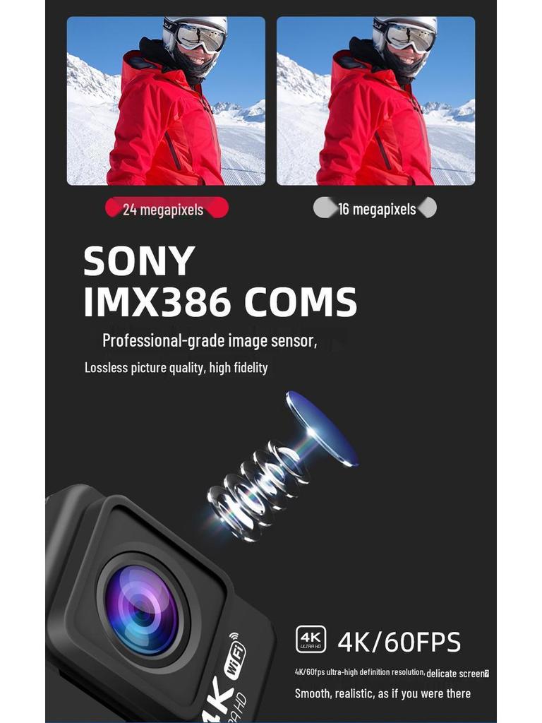 4K Waterproof WiFi Action Camera with Dual Touch Screens & Anti-Shake