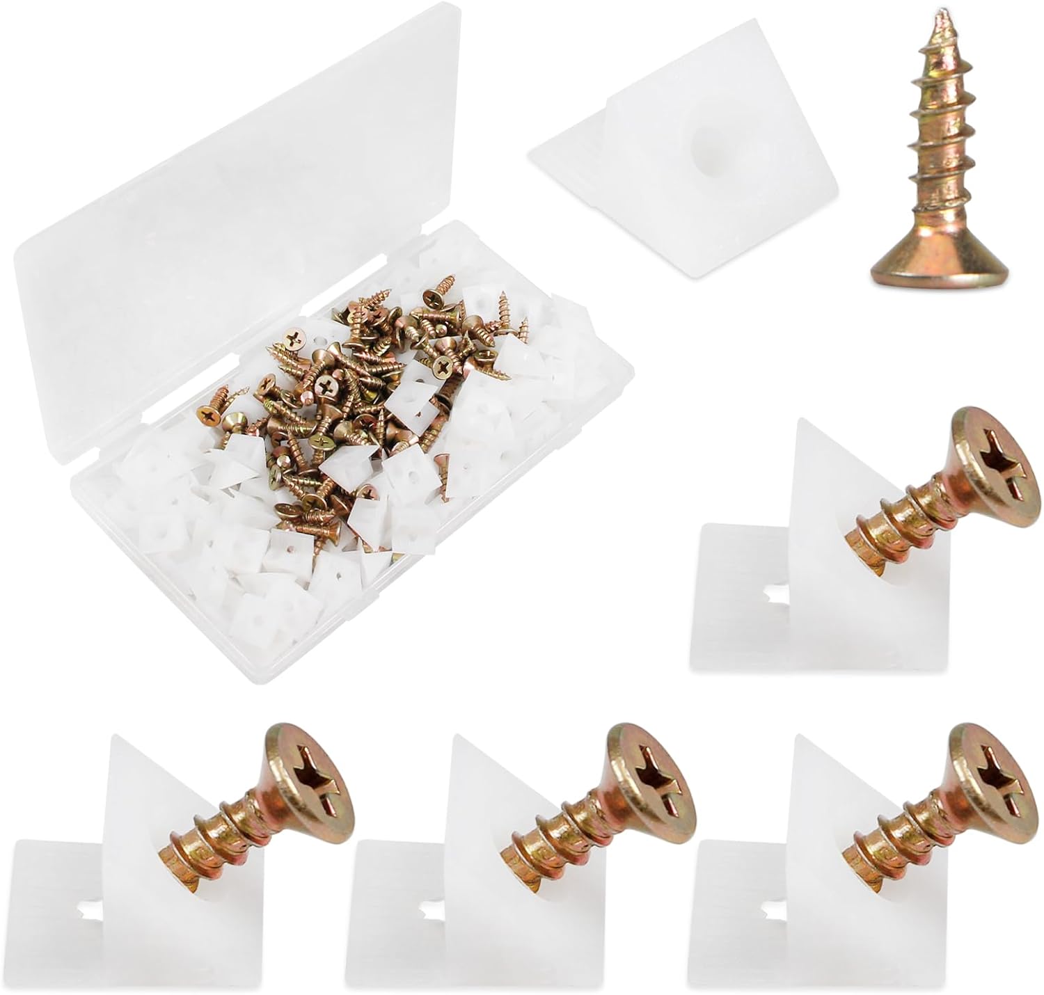 

120Pcs Drawer Bottom Support Brackets,Fixing Mending Wedges,Drawer Reinforcement Repair Kit for Furniture Sagging Drawer