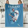 3D E-Erling H-Haaland Fußballstar Weiche Warme Flanelldecke Kunst Für Schlafzimmerwand Wohnzimmer Dekoration Bett Picknick Büro Geschenk