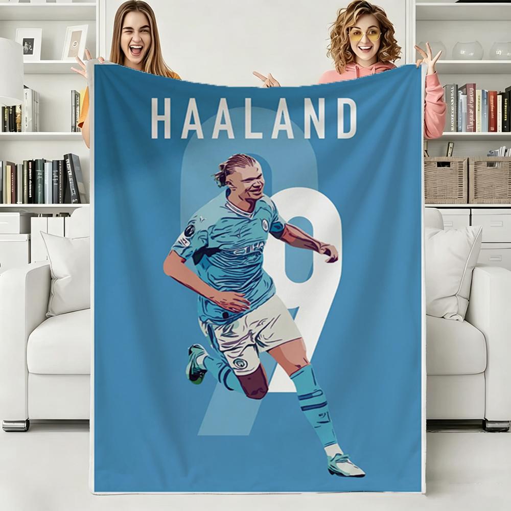 3D E-Erling H-Haaland Fußballstar Weiche Warme Flanelldecke Kunst Für Schlafzimmerwand Wohnzimmer Dekoration Bett Picknick Büro Geschenk