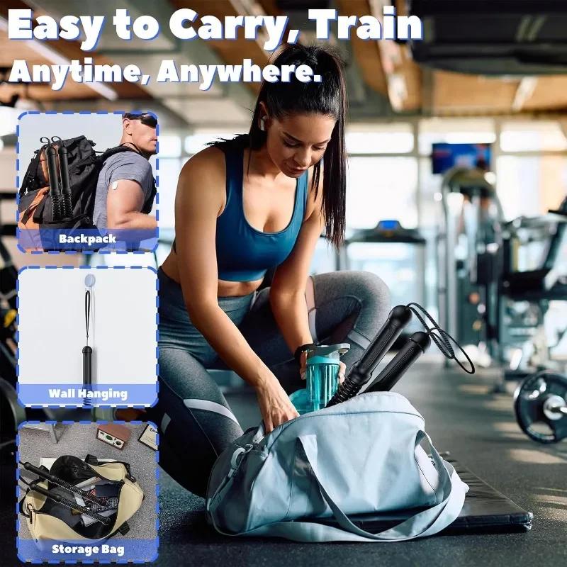 2pcs Cordless Battle Rope Multifunctional Power Training System Arm Strength Home Gym Equipment for Full Body Workout Unisex