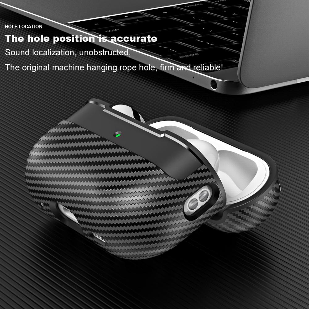 YurKem Carbon Fibre Earphone Case For Apple Airpods Pro 2 Shockproof Cover Air Pods Pro 2 Accessories Keychain