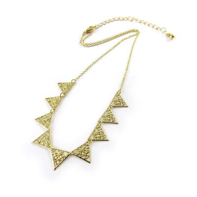 [N8788] - Golden 'Cleopatra' Designer Necklace (triangles)