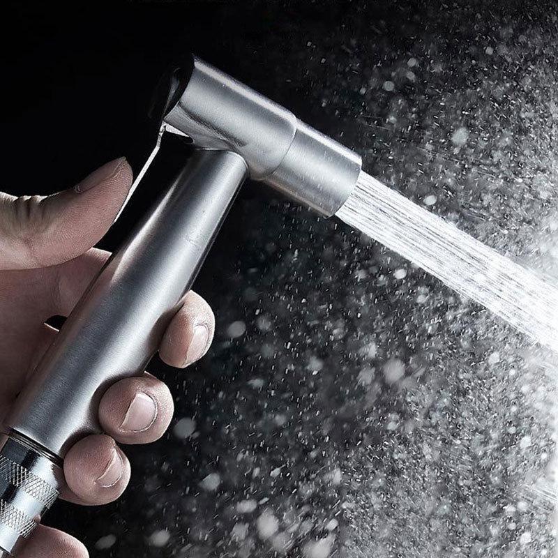 304 Stainless Steel Bidet Spray Gun Set - Toilet Flush Nozzle & Booster Combo