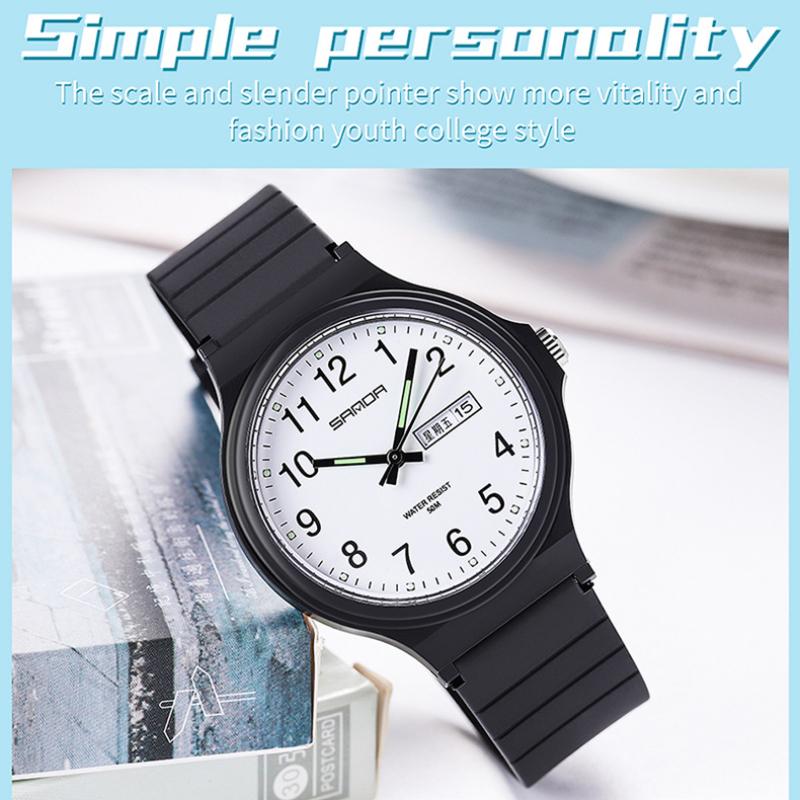 SANDA Electronic Quartz Analogue Double Calendar Waterproof Electronic Watch