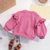 2024 Spring Cute Heart Print Pullover for Girls - Casual Crew Neck Sweatshirt for Baby and Children.