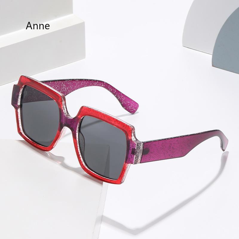 New In Women Retro Oval Sunglasses Black Frame Fashion Trendy Points Sun Glasses Ladies Star Shades UV400 Eyewear
