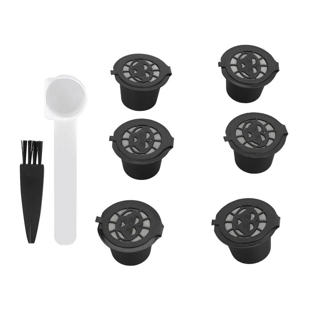6pcs set Food Grade Material Refillable Coffee Capsules Coffee Pods Set Coffee Brewing
