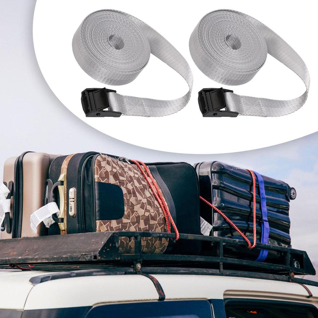 2 Adjustable Luggage Straps for Car Roof Rack, Snowboard, Moving