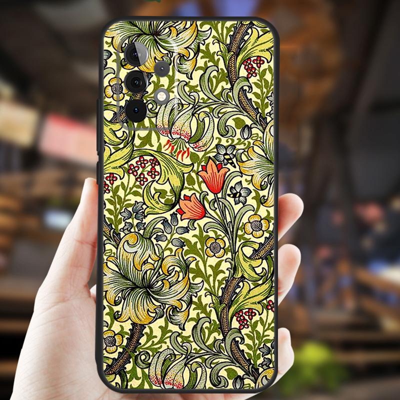 Custodia William Morris Per Samsung Galaxy A54 A34 A24 A14 A12 A32 A52 A51 A71 A50 A70 A13 A33 A53 A52S Cover
